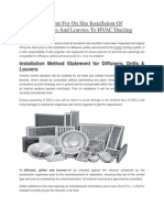 Method Statement For On Site Installation of Diffusers