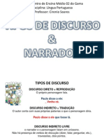 Tipos de Discurso e Tipos de Narrador