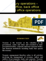 Treasury Operations - Front Office, Back Office