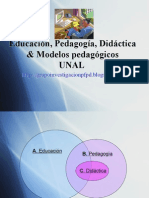 Educación, Pedagogía, Didáctica y Modelos Pedagógicos