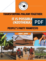 Transforming Malawi Together - It Is Possible (Nzotheka) : People'S Party Manifesto 2014-2019