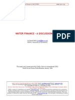 Water Finance - A Discussion Note: by David Hall PSIRU, University of Greenwich