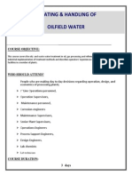 Treating & Handling of Oil Field Water