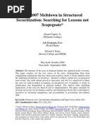 2007 Meltdown of Structured Finance