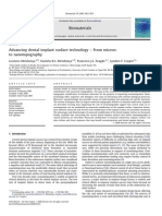 Advancing Dental Implant Surface Technology - From Micron To Nanotopography