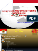 Maintaining and Strengthening Nationalism IN 21 Century: Yogyakarta, 21 September 2013