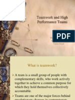 Teamwork and High Performance Teams: Prepared by Himanshu Sachdeva Kashish Malhotra Varun Goyal