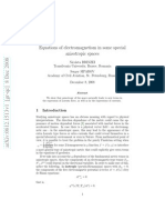 Equations of Electromagnetism in Some Special Anisotropic Spaces