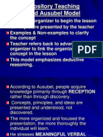 Ausubel's Expository Teaching Model