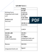 56bm Term 1 Timetable