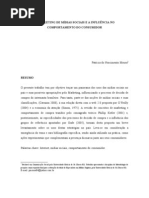 O Marketing de Mídias Sociais e A Influência No Comportamento Do Consumidor