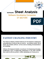 Cost Sheet Analysis of Software Companies