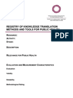 Registry of Knowledge Translation Methods and Tools For Public Health