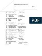 Workshop Practice Quiz (Code: Ews151) Name: R. No.