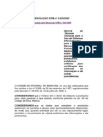 RESOLUÇÃO CFM - N. 1.639-2002