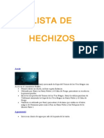 Lista de Hechizos