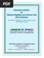 Information Bulletin For National Eligibility Cum Entrance Test (Post Graduate)