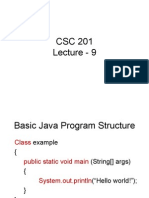 CSC 201-Lecture 9