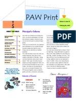 PAW Print PAW Print PAW Print PAW Print: Principal's Column Principal's Column Principal's Column Principal's Column