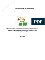 Informe Alternativo A Los Informes Periódicos Tercero y Cuarto Combinados Que Debía Presentar La República Bolivariana de Venezuela en 2004 Ante El Comité Contra La Tortura Febrero 2014