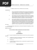 Ley de Impuesto Sobre Transferencia de Bienes Raices El Salvador