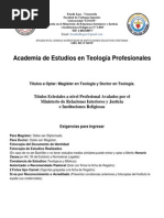 Pensum Curricular Estudios Teologicos - Mag