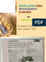 Devoloping Risk Management