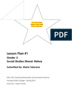 Lesson Plan #1: Grade: 2 Social Studies Strand: History