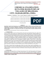 Physicochemical Examination of Ground Water (Hand-Pump) of Nearby Villages of Bhandara City, Maharashtra, India