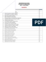 Resultados Prueba TAA UDEP 10-10-2009