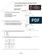 Year 8 Maths Homework Sheet No.18