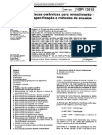 NBR 13818 Placas Cerâmicas para Revestimento - Especificação e Métodos de Ensaios