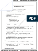 Perimeter and Area: Class VI. BPS Maths Worksheet