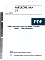 ENV 13670-1 Wykonywanie Konstrukcji Betonowych - Uwagi Ogólne