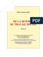 Durkheim (1892) de La Division Du Travail Social I