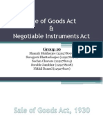 Sale of Goods Act & Negotiable Instruments Act