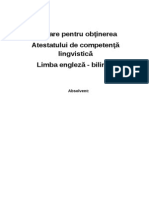 Lucrare Pentru Obţinerea Atestatului de Competenţă Lingvistică Limba Engleză - Bilingv