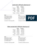 Dosage Beton Et Chape PDF