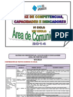 Matriz Competencias Capacidades Indicadores 2014