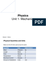 Physics - Unit 1 (Mechanics)