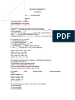 Exercícios de Gramática