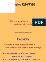 Physics 1220/1320: Electromagnetism - Part One: Electrostatics