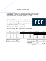 Physics Lab 2 Projectile Motion Part 2