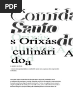 A Culinária Dos Orixás