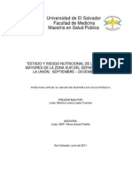 Estado y Riesgo Nutricional de Adultos Mayores, La Union. Septiembre 2010