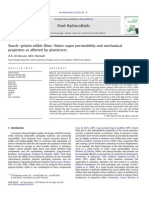 Starch-Gelatin Edible Films Water Vapor Permeability and Mechanical Properties As Affected by Plasticizers