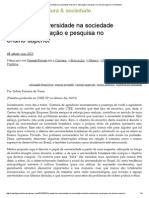 O Papel Da Universidade Na Sociedade Brasileira Educação e Pesquisa No Ensino Superior - TEXTO PARA CASO CONCRETO 1 AULA 1