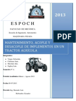 Acople y Desacople y Mantenimiento de Implementos Agricolas