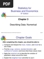 Statistics For Business and Economics: Describing Data: Numerical