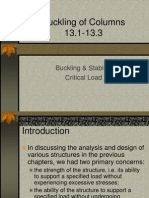 Buckling of Columns 13.1-13.3: Buckling & Stability Critical Load